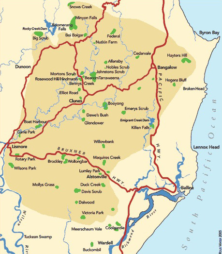 Map of the Big Scrub as it is now